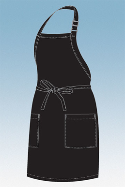 Picture of Chef Works - F53-BLK - Black Two Patch Pocket Apron